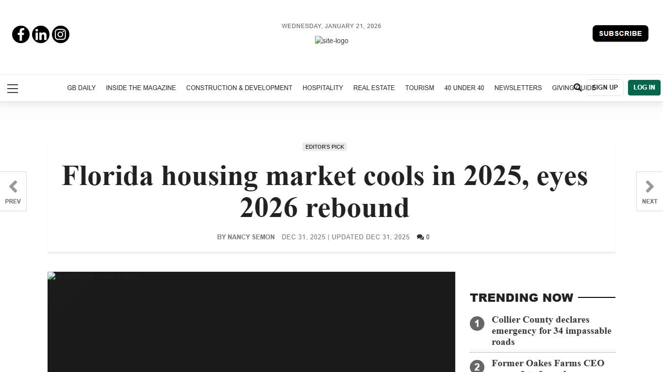 Florida housing market pauses in 2025, prepares for rebound | Real Estate | gulfshorebusiness.com