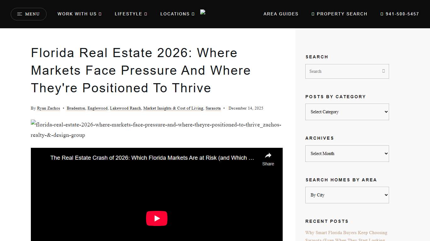 Florida Real Estate 2026: Market Pressure Points & Strong Areas | Expert Analysis - Zachos Realty & Design Group
